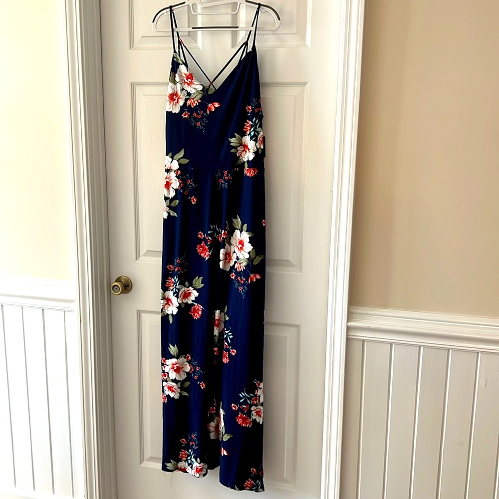 Navy floral maxi dress